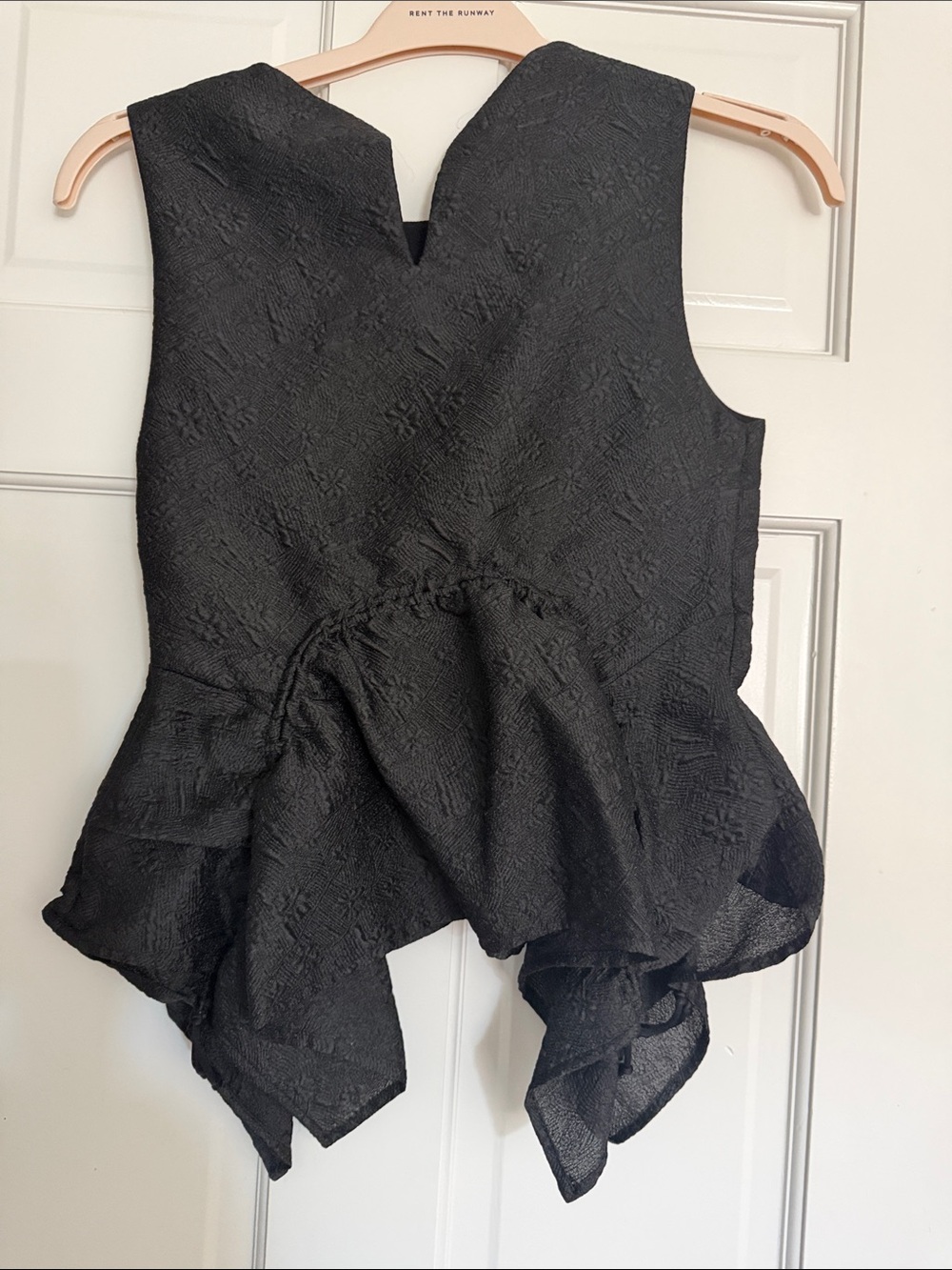 Sea New York Elegi Black Textured Sleeveless Peplum Tank - Picture 8 of 9